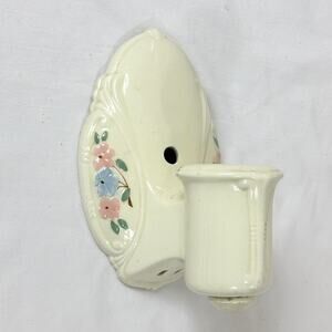 Antique Vtg Art Deco Floral Porcelain Wall Sconce Light Fixture w/ Outlet